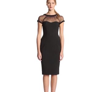 Maggy London Black Cap Sleeve Crepe Dress